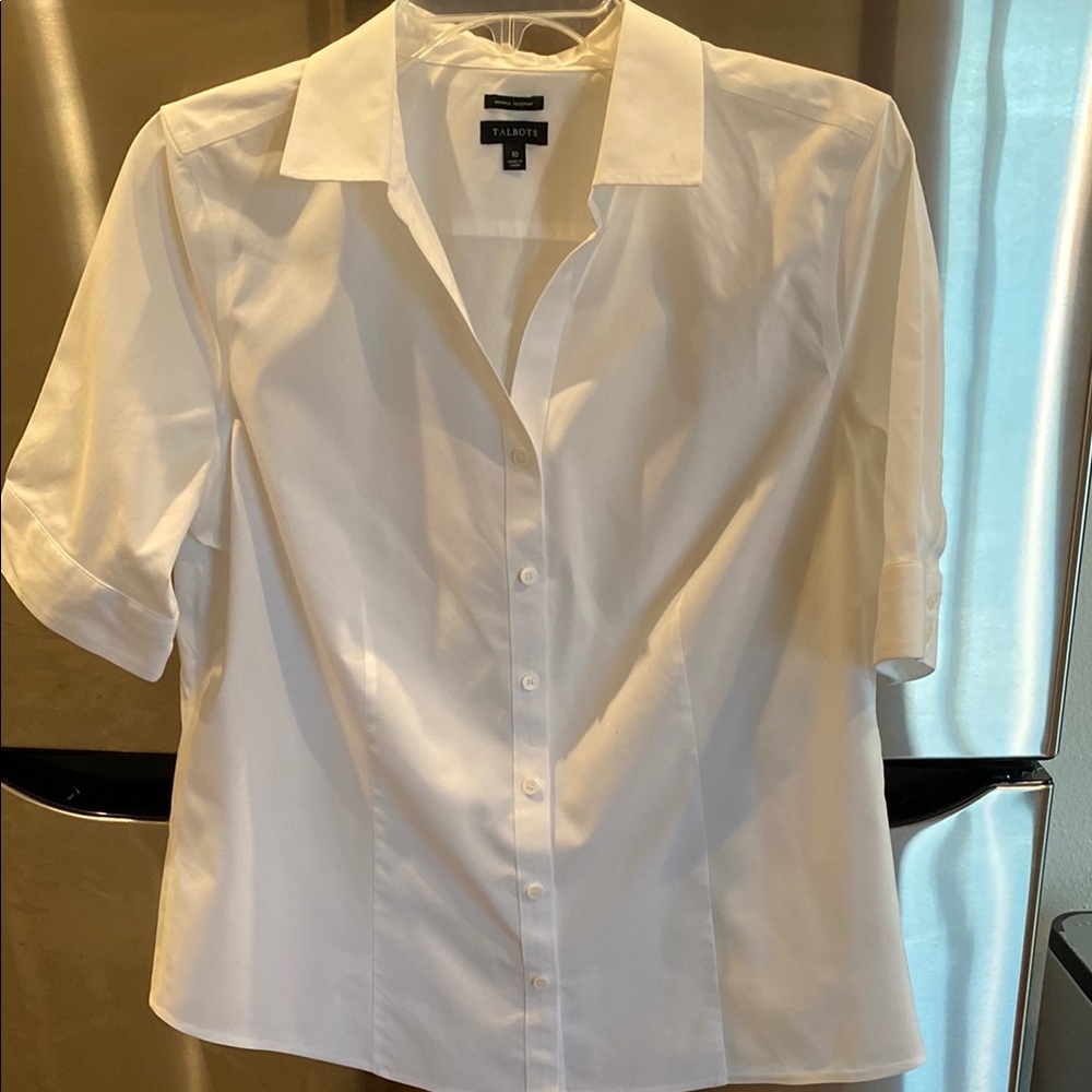Talbots Crisp White Collared Blouse